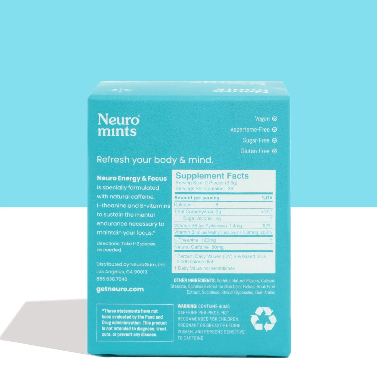 NeuroGum™ | Mentas de cafeína